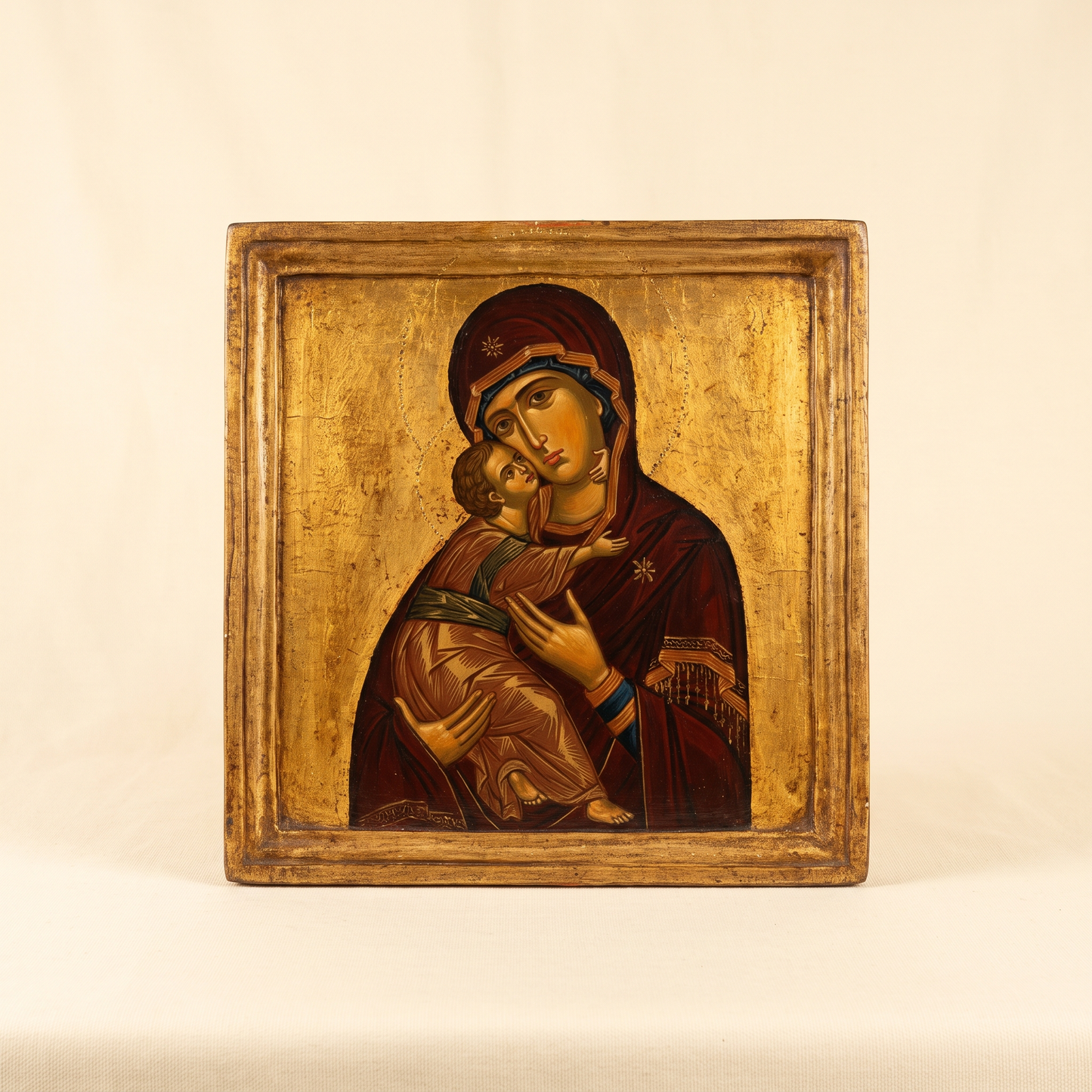 Icon of the Theotokos on mounted wood