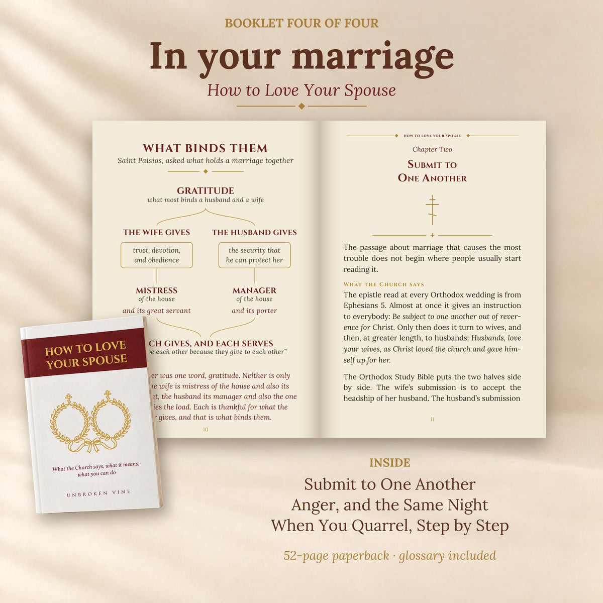How to Love Your Spouse: an open spread and the booklet