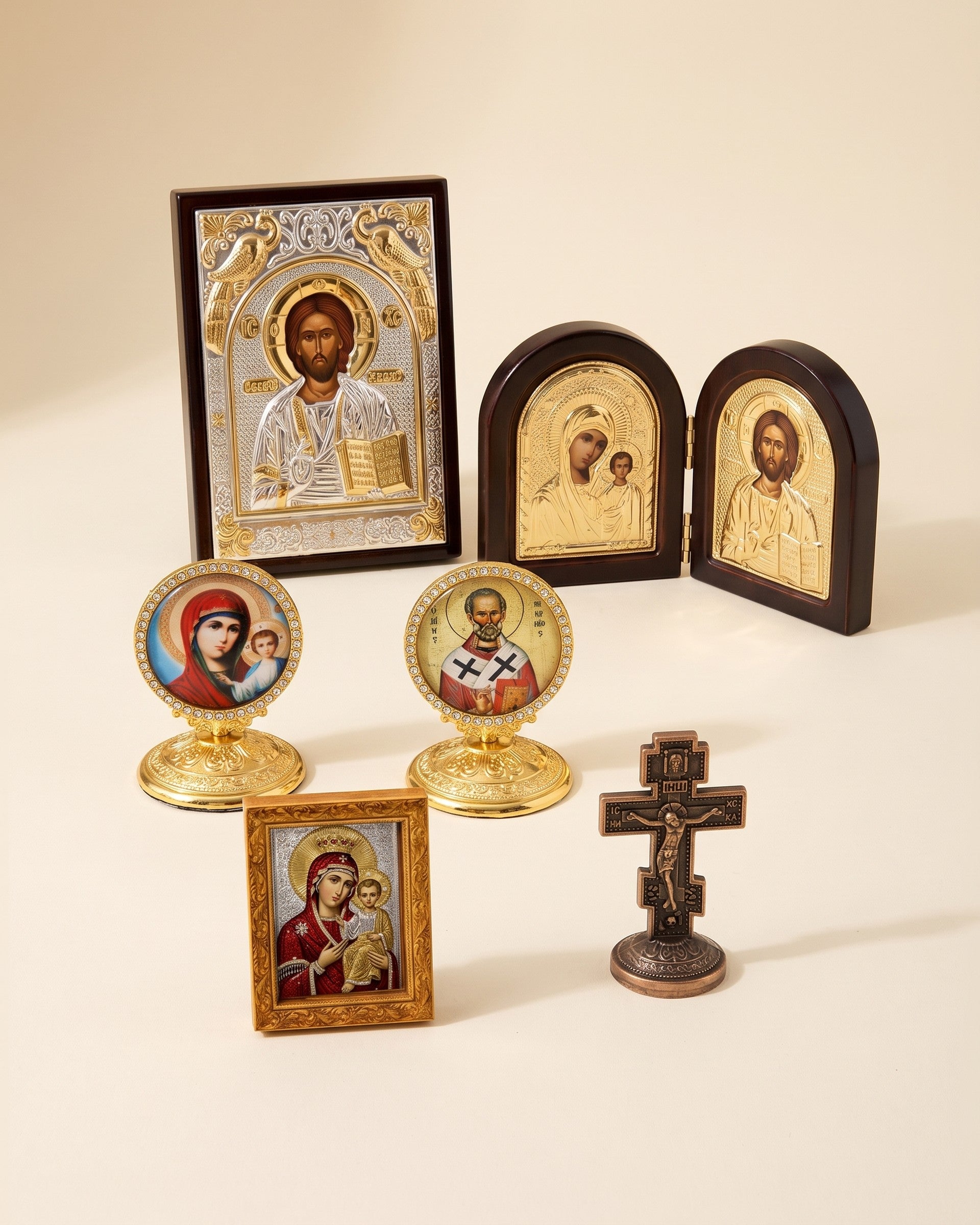 Five small Orthodox decorations for the home grouped together