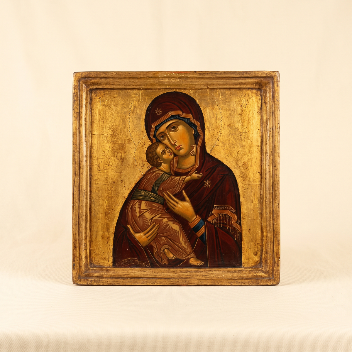 Icon of the Theotokos on mounted wood