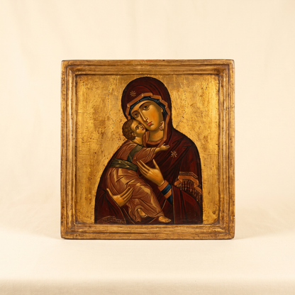 Icon of the Theotokos on mounted wood