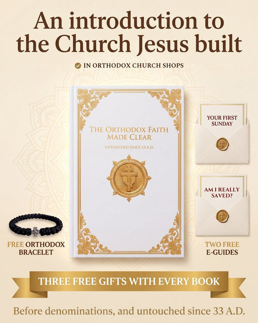 The Orthodox Faith Made Clear with three free gifts, carried in Orthodox church shops