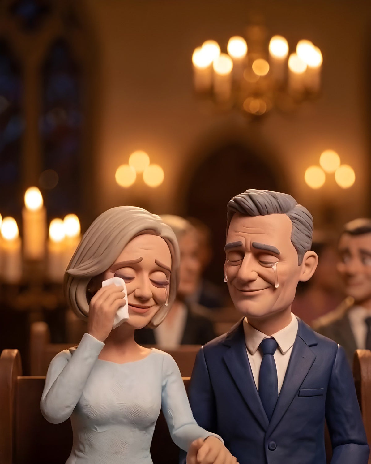 Mom and Dad in the pews at the wedding